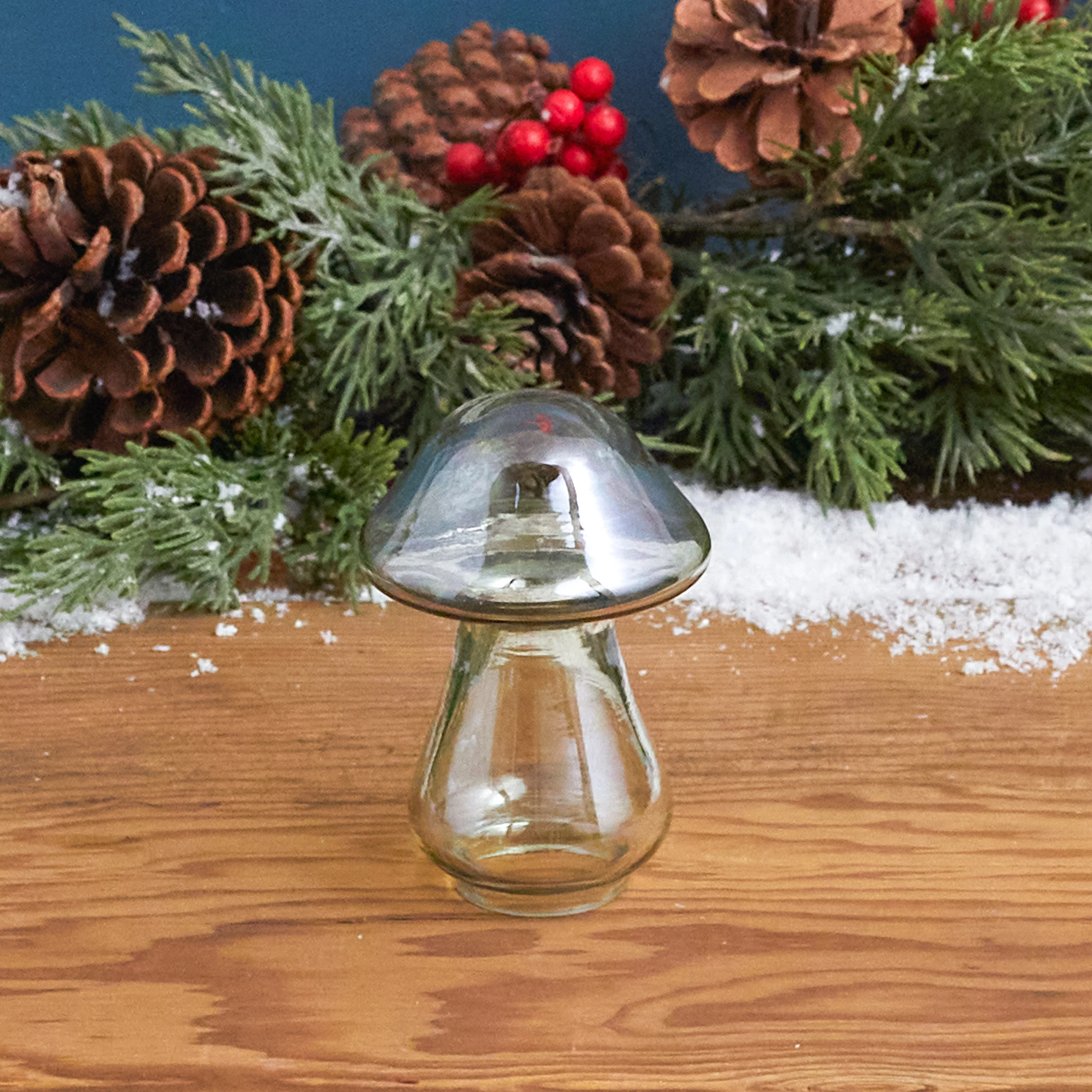 Quality Green Luster Glass Mushroom Small World-Class