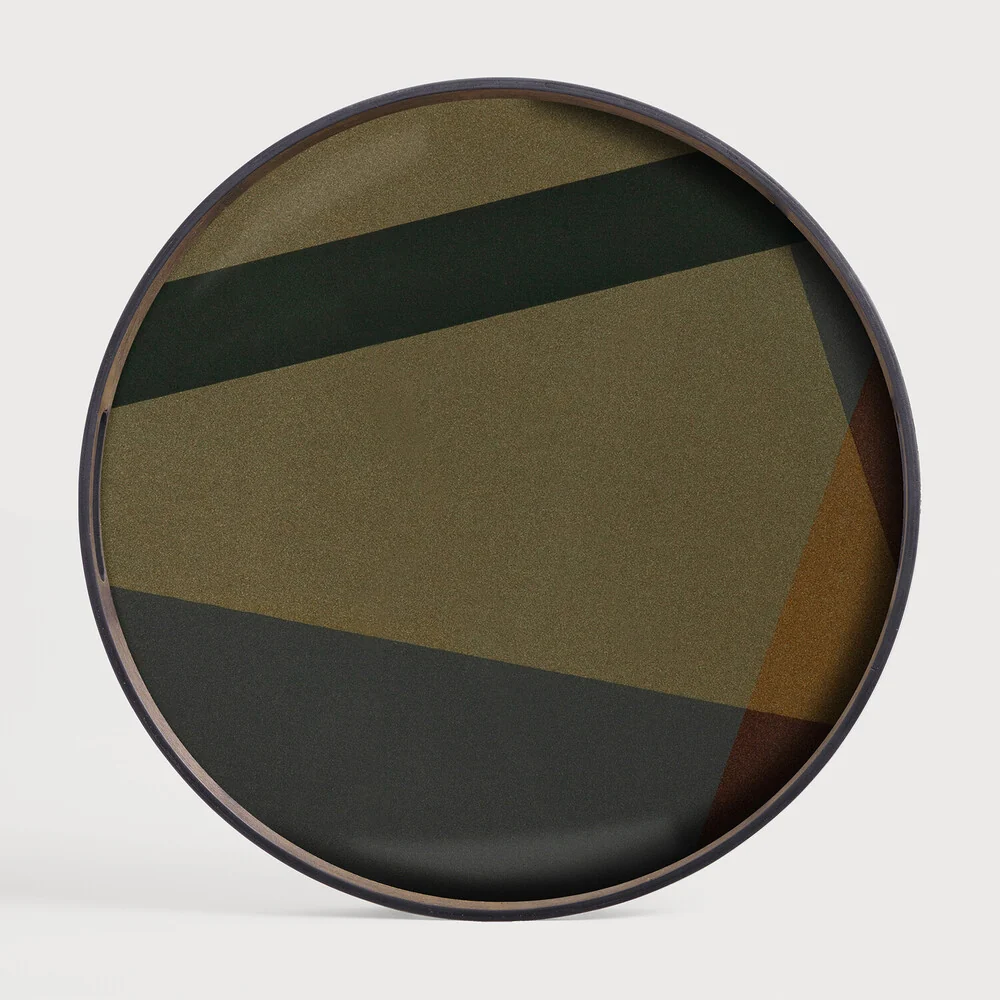 World-Class Round Glass Angle Tray Slate Small High-Quality