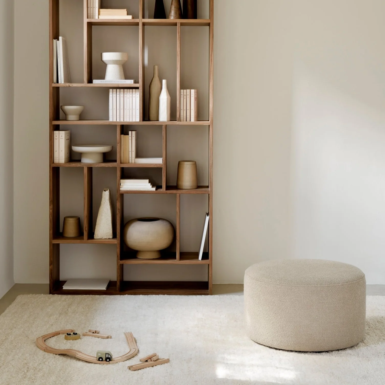 Quality Barrow Pouf Off White 23.5 quot Enhanced