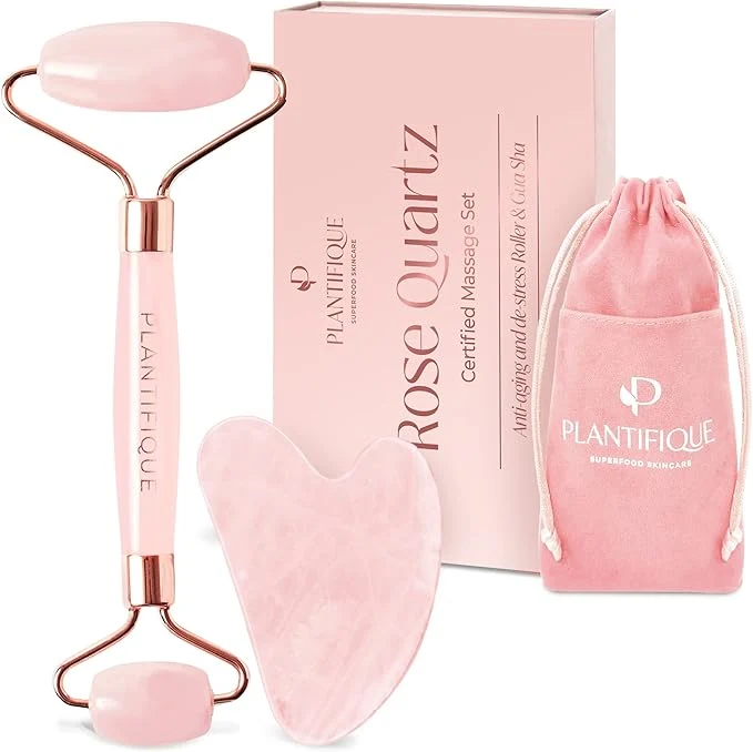Sophisticated PLANTIFIQUE Face Roller and Gua Sha Rose Quartz Gifts Guasha Tool Soft