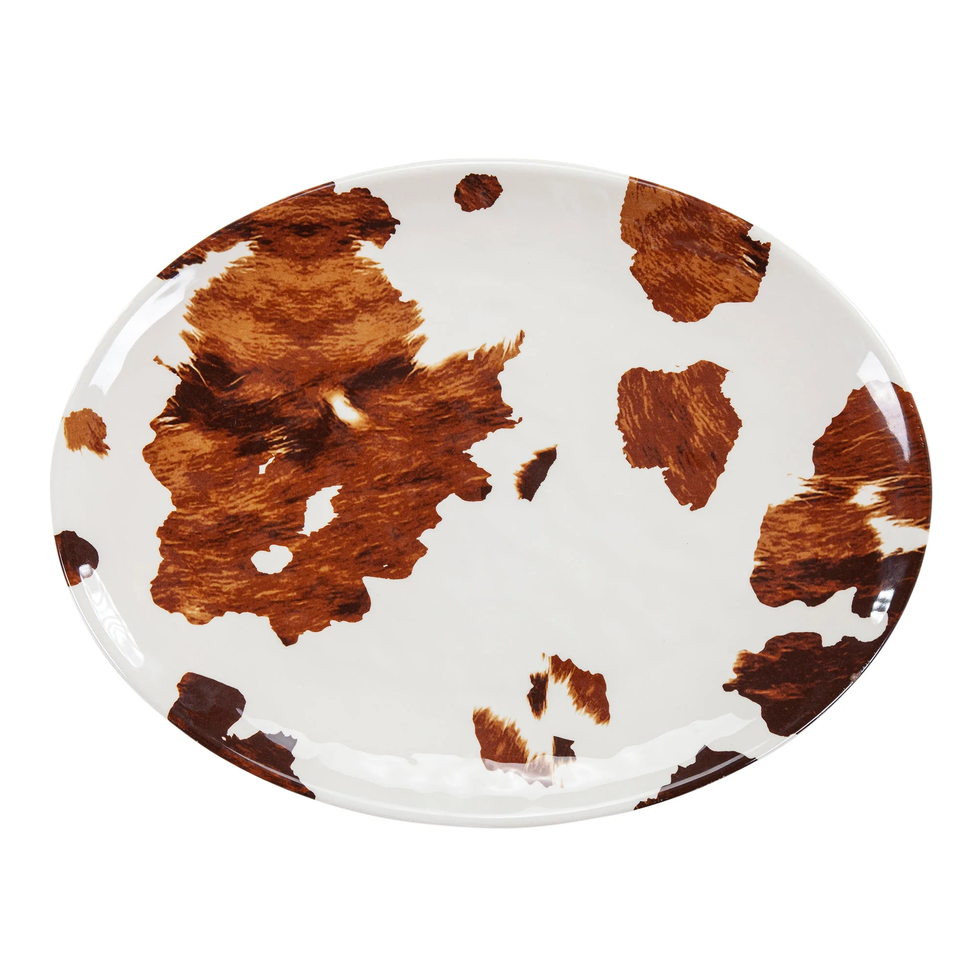 Consistent Elsa Cowhide Melamine Serving Platter Secure