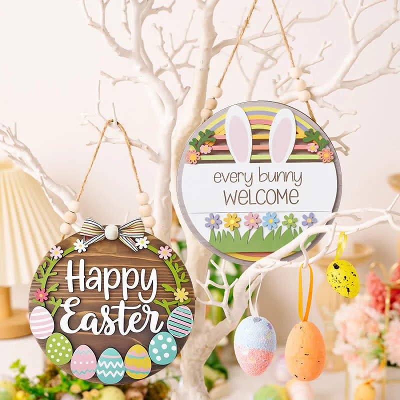 Efficient Ownkoti Easter Bunny amp Egg Wooden Door Hanger Fast