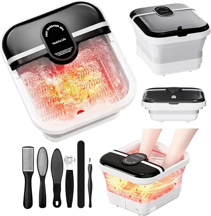 Consistent Pedicure Foot Spa with Bubble and Heat Collapsible Foot Soaking Tub with Original