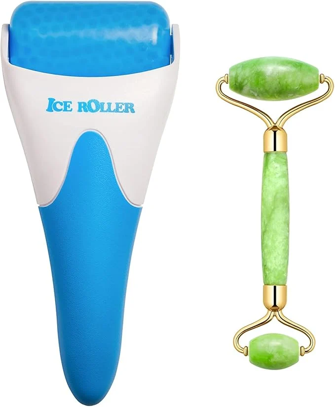 Superior AECW 2 in 1 Ice Roller for Face Eye Puffiness Relief and Jade Roller for Face Efficient