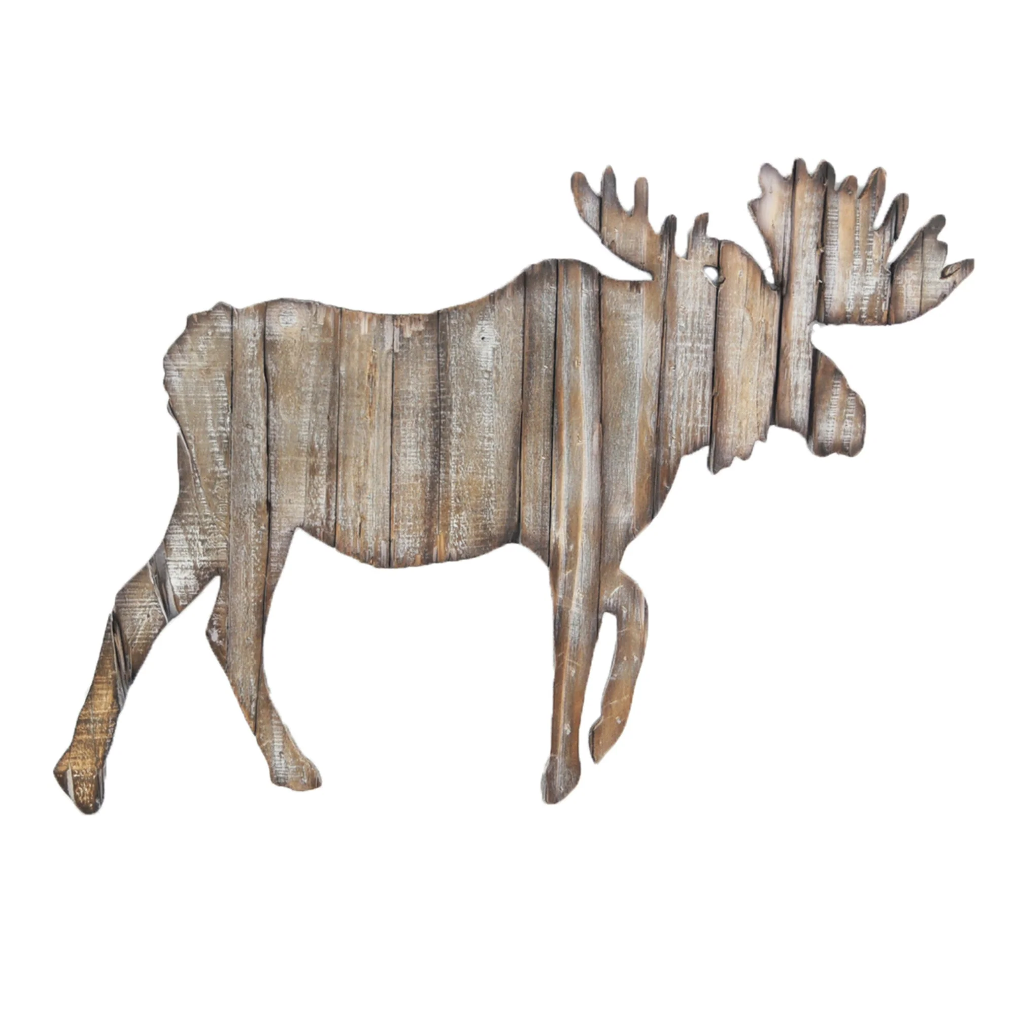 Trendy Moose Cut Out Rustic Wall Décor Pure