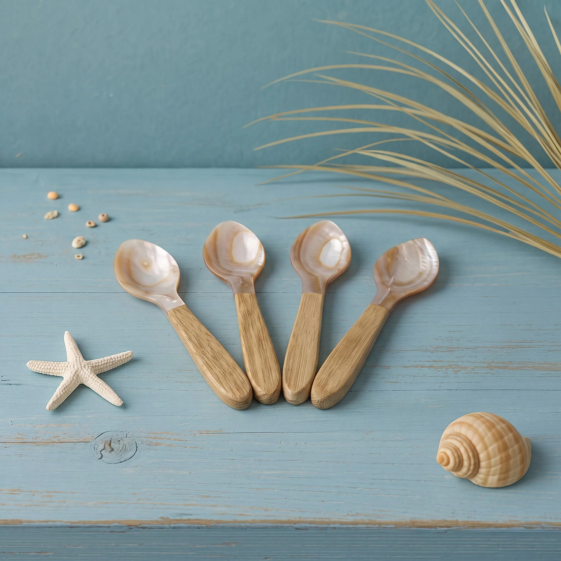 Elite Serin Shell Large Spoons Set of 4 Stylish
