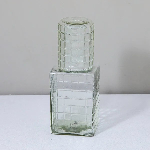 Sophisticated Ruffle Glass Bedside Carafe and Tumbler Set Practical