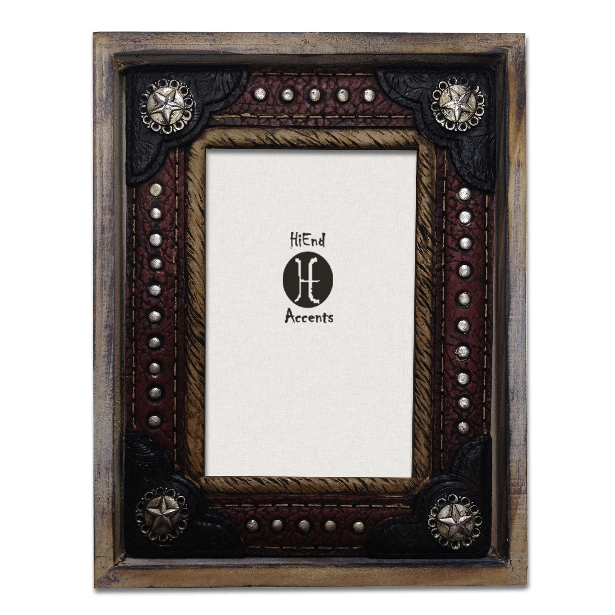 Authentic Wooden Resin Leather Insert Picture Frame Casual