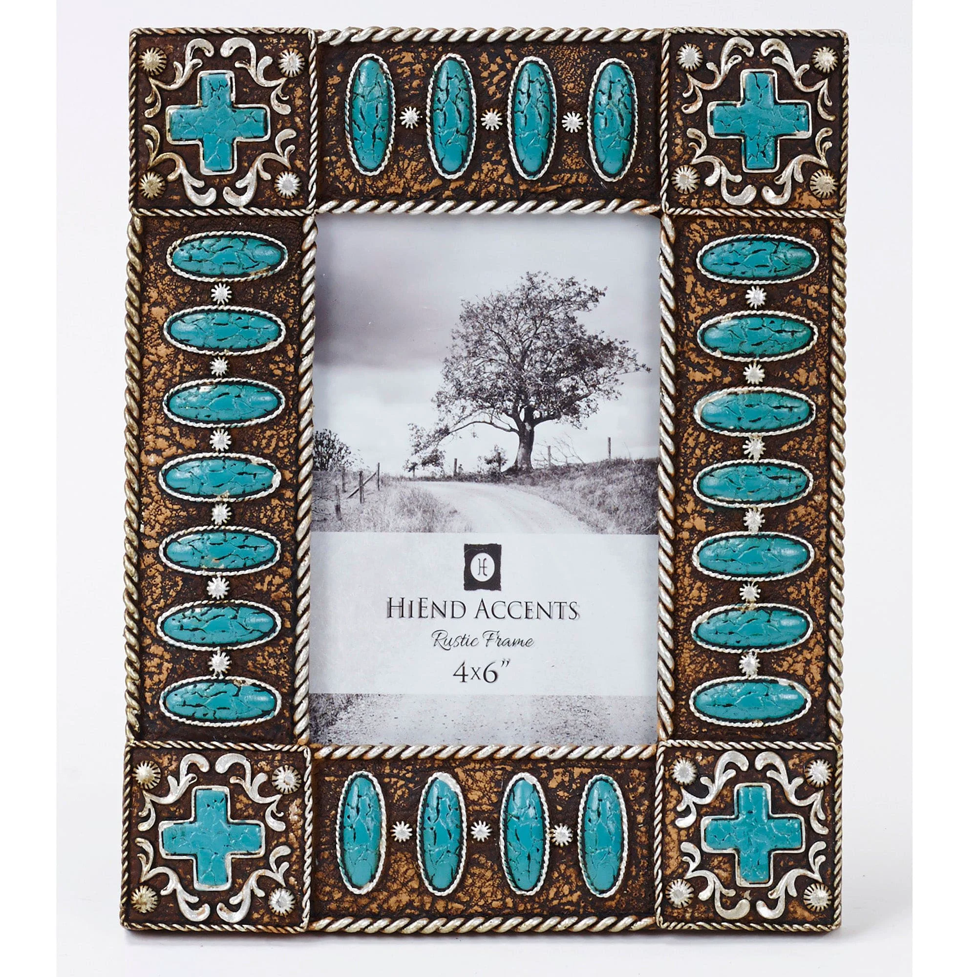 Environmentally Friendly Turquoise Stones Cross Picture Frame First-Class
