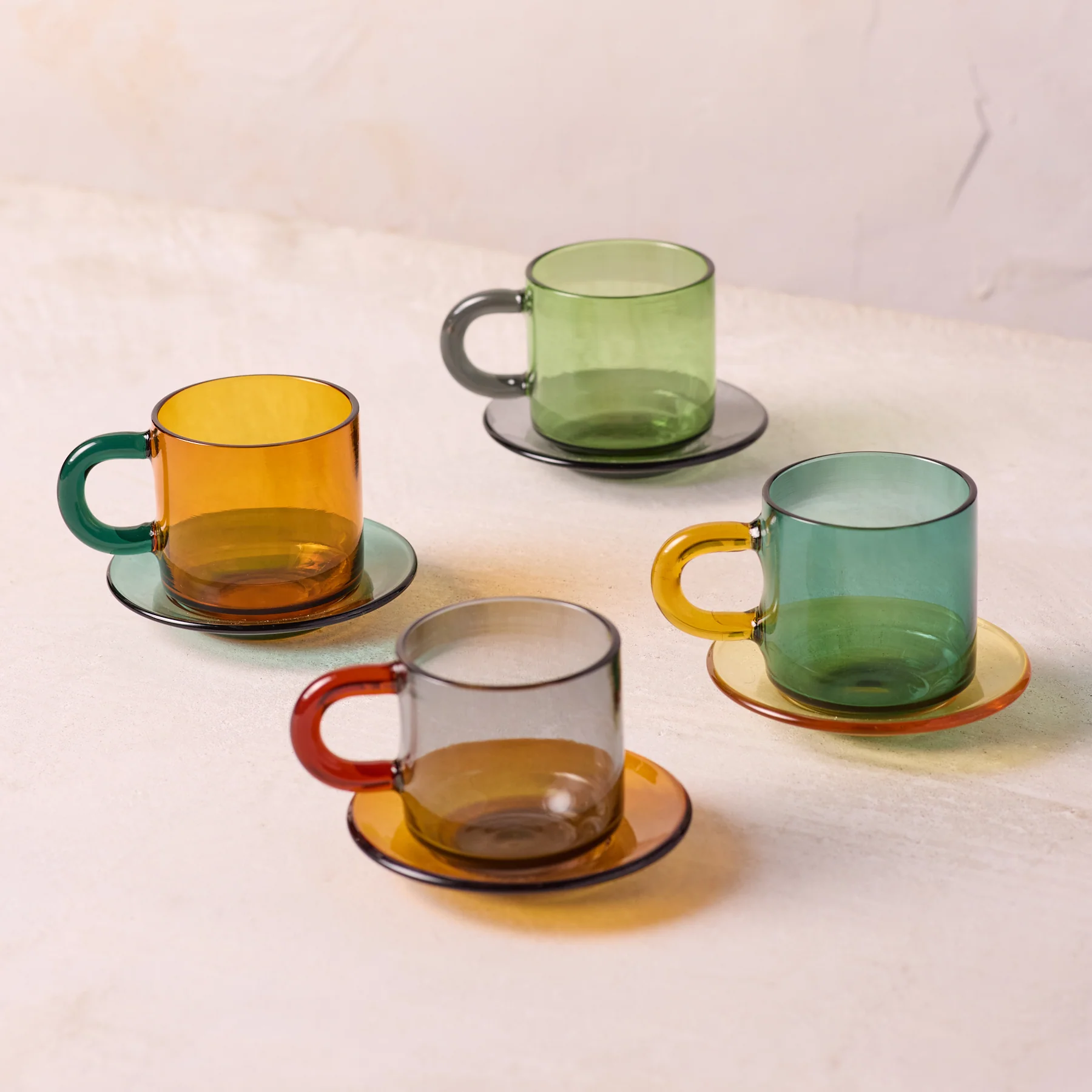 Efficient Niko Glass Espresso Cup amp Saucer Set of 4 High-Quality