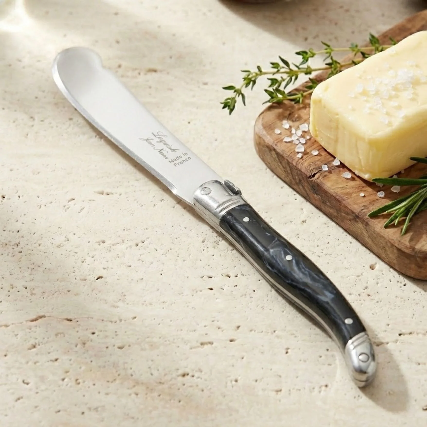 Excellent Laguiole Large Spreader Black Marble Official