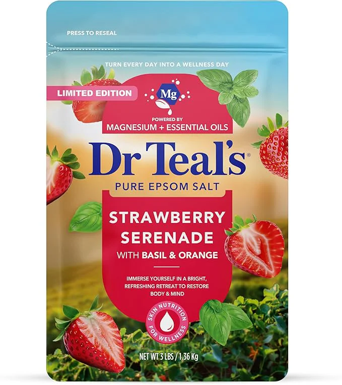 Trendy Dr Teal’s Epsom Salt Magnesium Soak Strawberry Serenade Long-Lasting