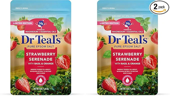 Convenient Dr Teal’s Epsom Salt Magnesium Soak Strawberry Serenade Classic