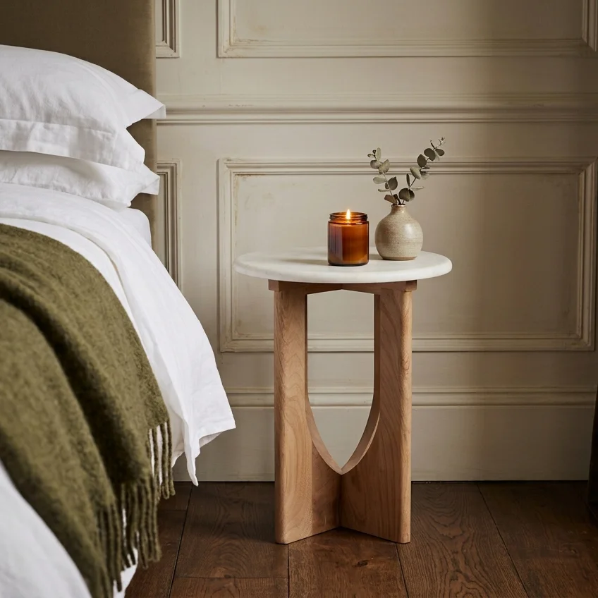 Sophisticated Kuching bijzettafel marmer wit Relaxed