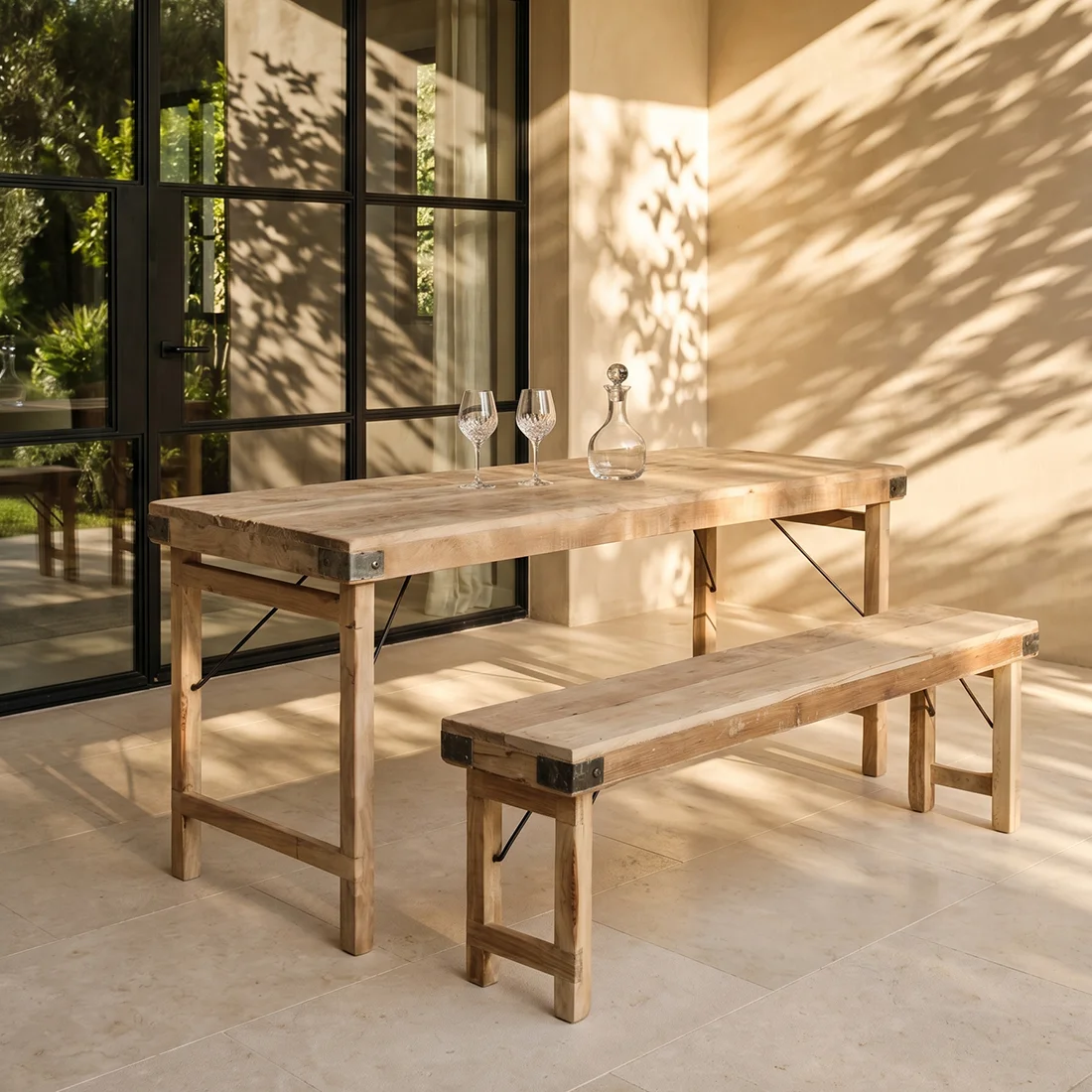 Unique Limewash markttafel inklapbaar Fashionable