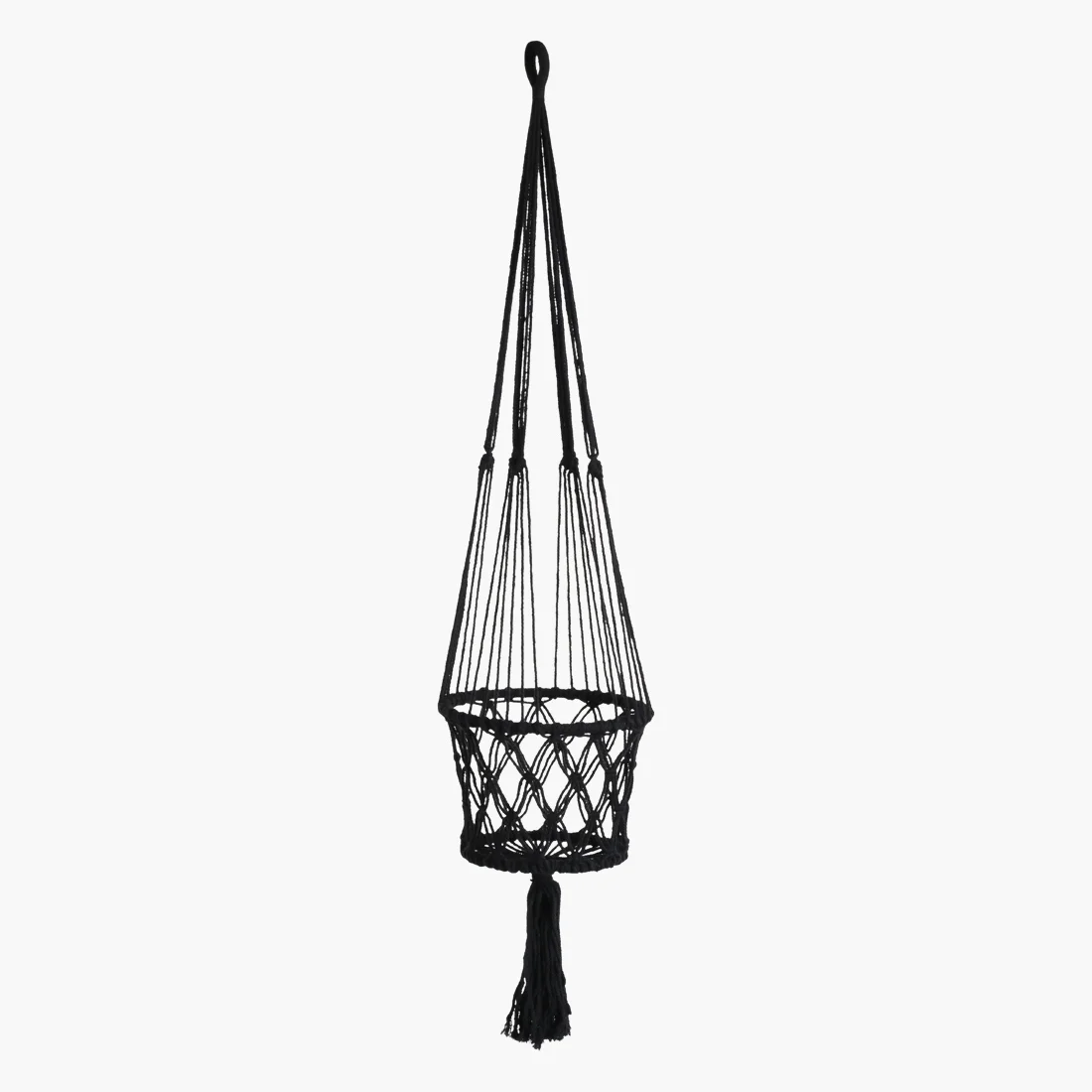 Modern Macramé plantenhanger large zwart Official
