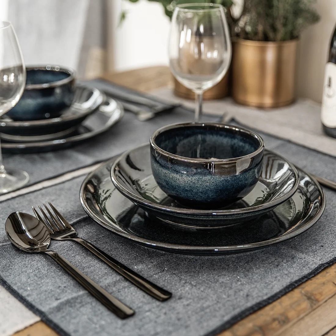 Detailed Placemats set 2 lichtblauw High-End
