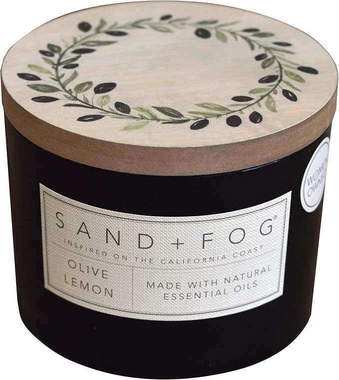 Enhanced Sand Fog Scented Candle – Olive Lemon – Additional Scents and Sizes – Optimized