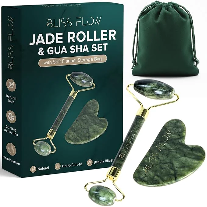 Stylish Jade Roller Gua Sha Set – Natural Jade Face Roller Reliable