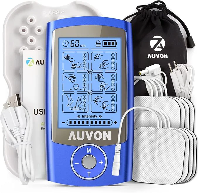 Top-Quality AUVON Rechargeable TENS Unit Muscle Stimulator 24 Modes 4th Gen TENS Machine Elegant