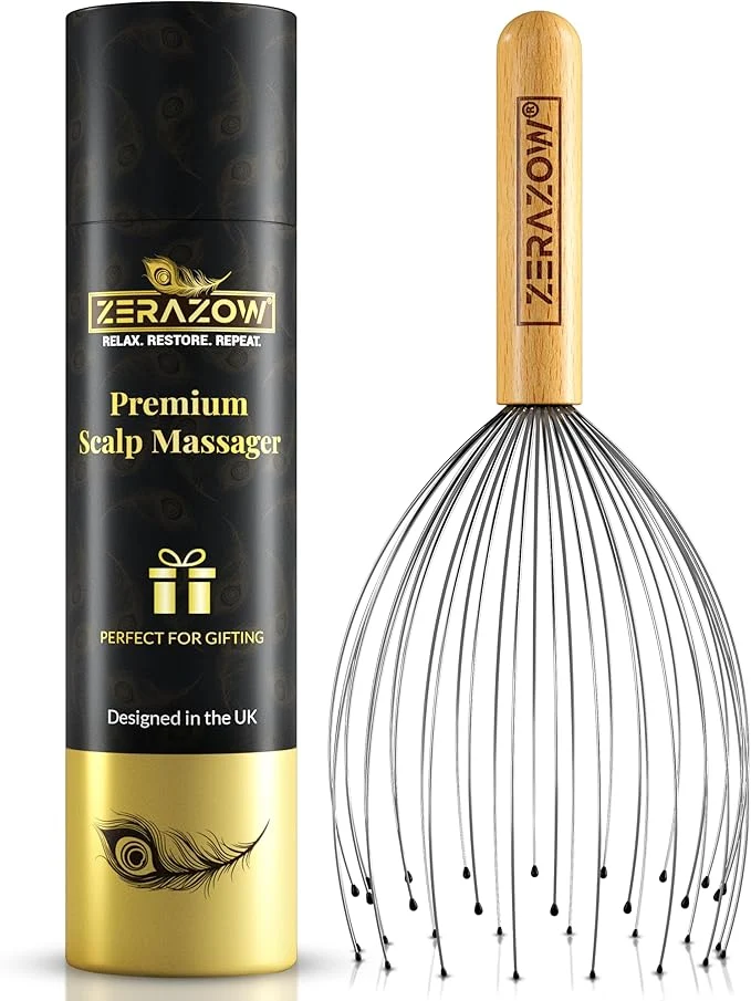 Crafted ZERAZOW® Scalp Massager with 32-Prong Head Massager Scalp Massage Tool Fast