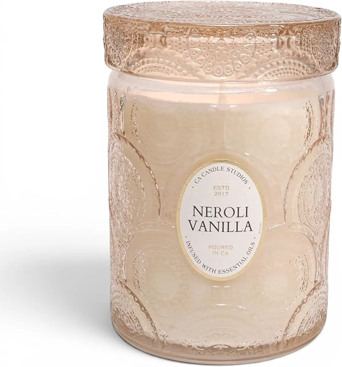 Effective LEOBEN CO – Neroli Vanilla Scented Candle – 18oz Heirloom Collection Design – Modern