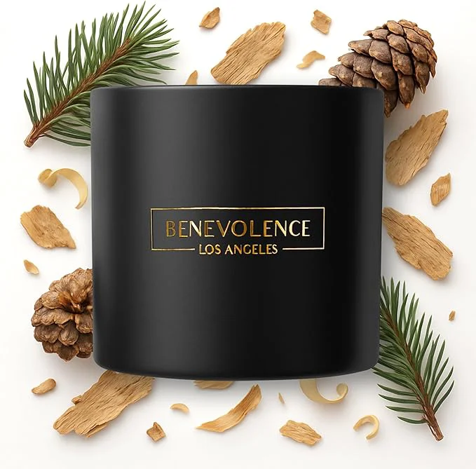 Detailed Benevolence LA Pine Wood Scented Candles 14.5 oz Christmas Candles Practical