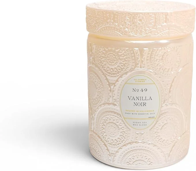 Trendy LEOBEN CO – Vanilla Noir Scented Candle – 18oz Heirloom Collection Design – 80 Responsible