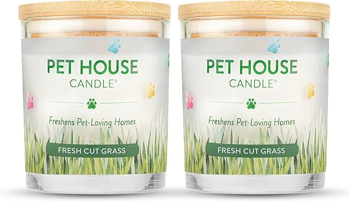 Easy-to-Use Pet House 9 oz Fresh Cut Grass Scented Candle Clean Burning Long Lasting Breathable