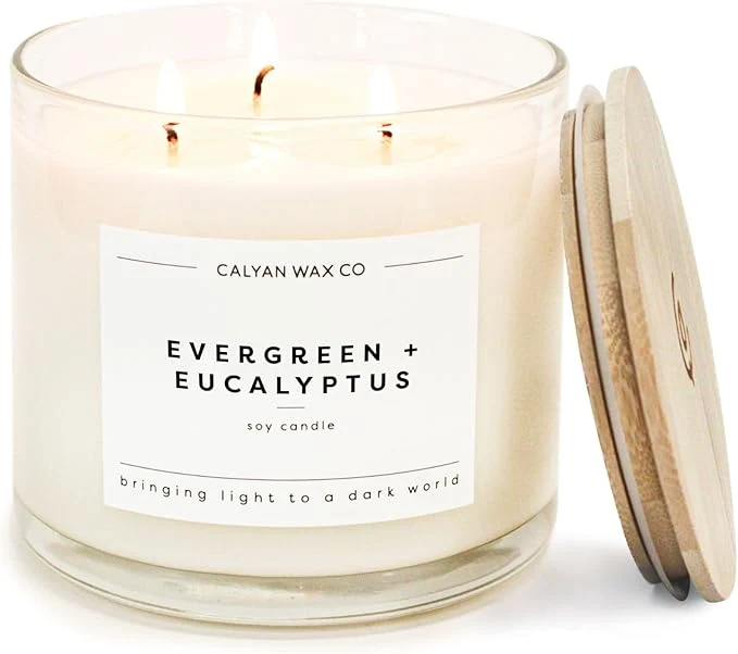 Consistent Calyan Wax Co. Evergreen Eucalyptus 3 Wick Scented Candle Sophisticated