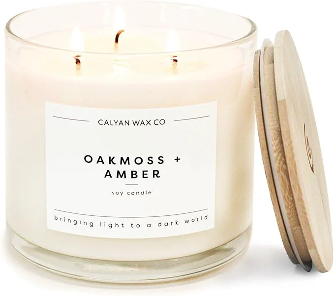 Proven Calyan Wax Co. Oakmoss Amber 3 Wick Scented Candle Fine