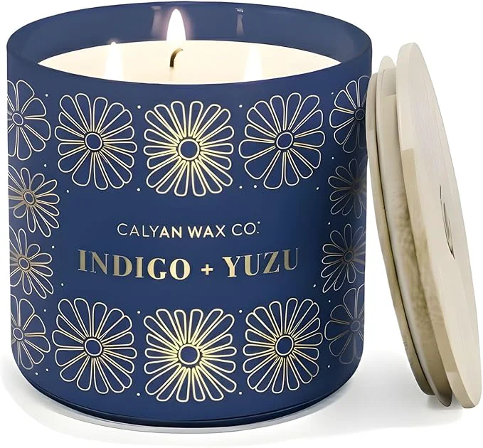 Efficient Calyan Wax Co. Indigo Yuzu 3 Wick Scented Candle Carefully Designed