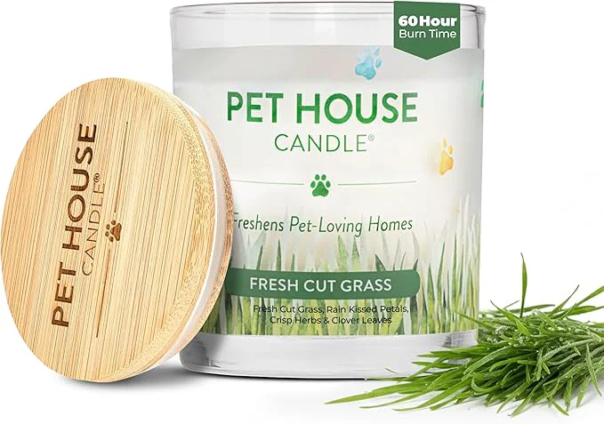 Efficient Pet House Candles 9 oz Fresh Cut Grass Scented Candle Clean Burning Long Easy-to-Use