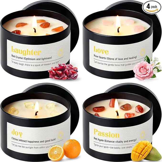 Breathable AOOVOO Crystal Energy Candles Set Stylish