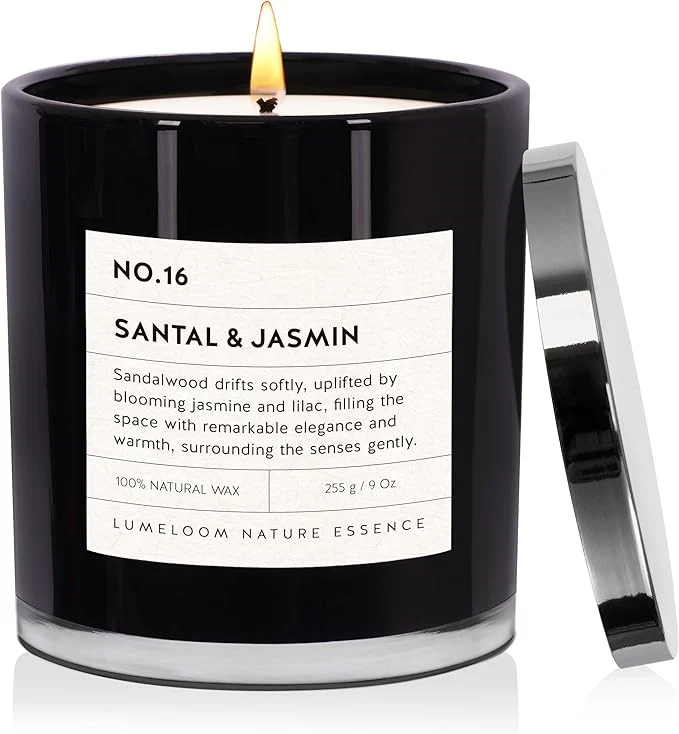 Innovative Santal Jasmine Luxury Scented Candles 9oz Soy Wax Candles Functional