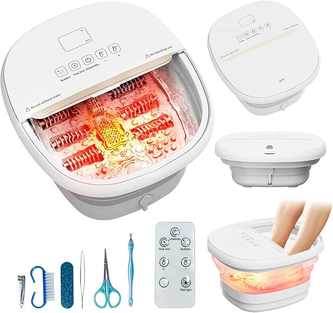Exclusive Pedicure Foot Spa with Bubble and Heat Collapsible Foot Soaking Tub with Prestigious