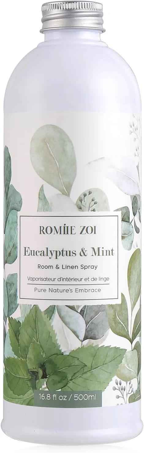 Secure ROMIIE ZOI Eucalyptus Mint Room Spray Refill – 500ml 16.8 Fl Oz – Soothing User-Friendly