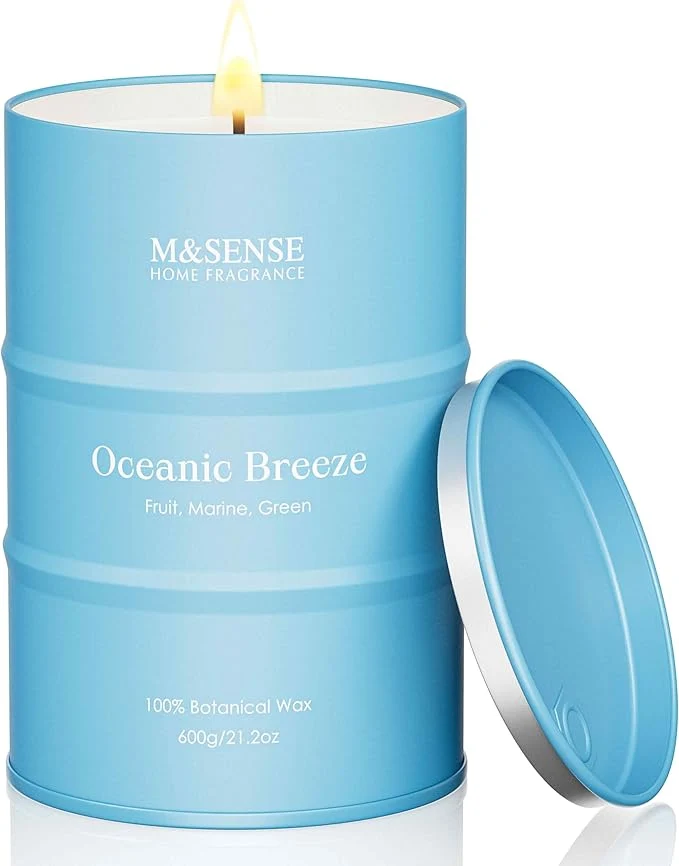 Enhanced M SENSE Oceanic Breeze Scented Candles Large Summer Candle Beach Soy Candles Fast
