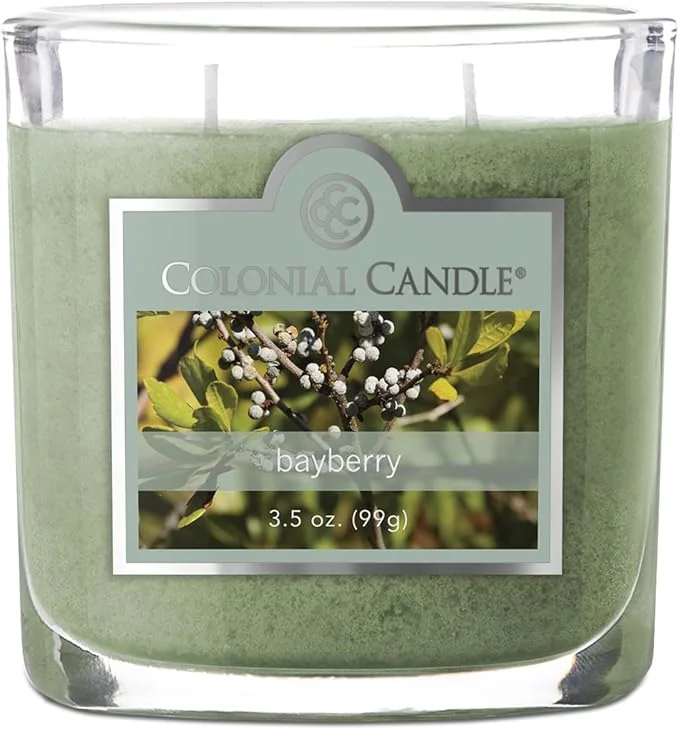 Trusted Colonial Candle Bayberry Scented Jar Candle 2 Wick 3.5 oz Mottled Wax Candle Environmentally Friendly