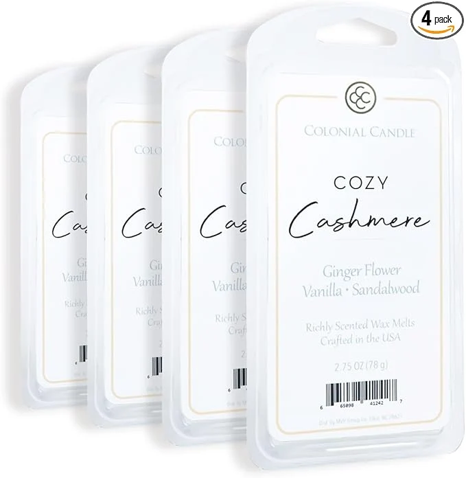 Sustainable Colonial Candle Cozy Cashmere Scented Wax Melts Wax Melt Warmer Cubes Reusable