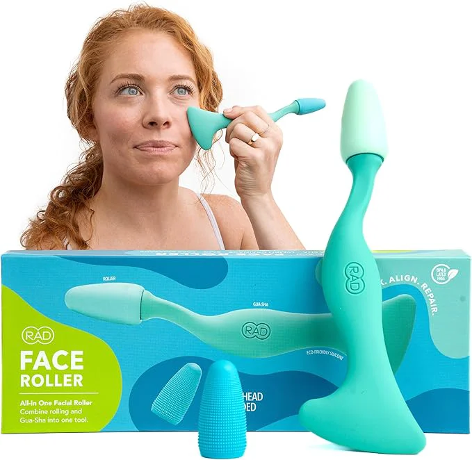 Exceptional RAD 2-in-1 Face Roller – Textured and Smooth Silicone Roller Head Options