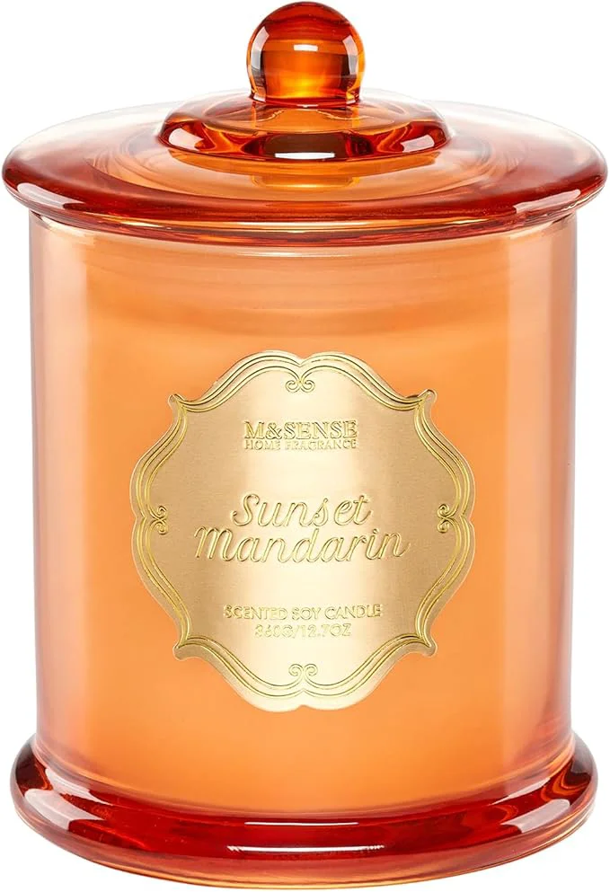 Comfortable M SENSE Citrus Candles for Home Scented Natural Organic Soy Candle 12.7oz 75 High-Quality
