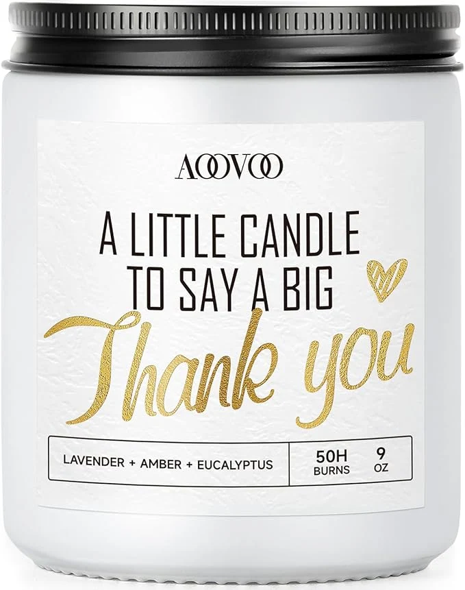 Enhanced AOOVOO Candle – 9oz Soy Wax Candle Lavender Scent – Thank You Gift Trusted
