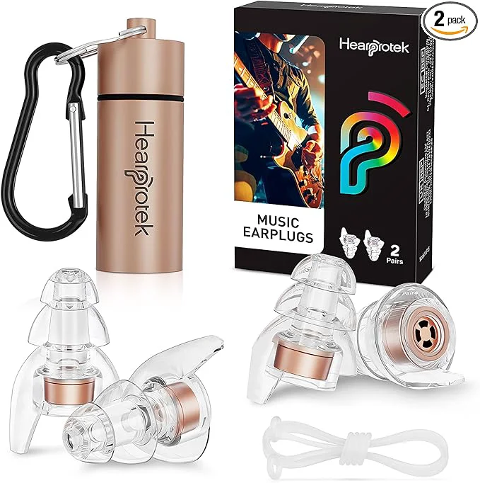 Easy-to-Use Hearprotek Concert Ear Plugs 2Pairs Reusable high Fidelity Musician Ear Plugs Pure