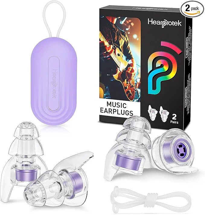 Pure Hearprotek Concert Ear Plugs 2Pairs Reusable high Fidelity Musician Ear Plugs Natural