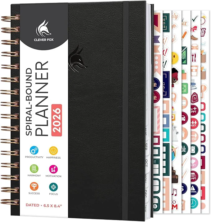 Proven Clever Fox Dated Planner with Tabs 2026 – Weekly Monthly Spiral Planner with User-Friendly