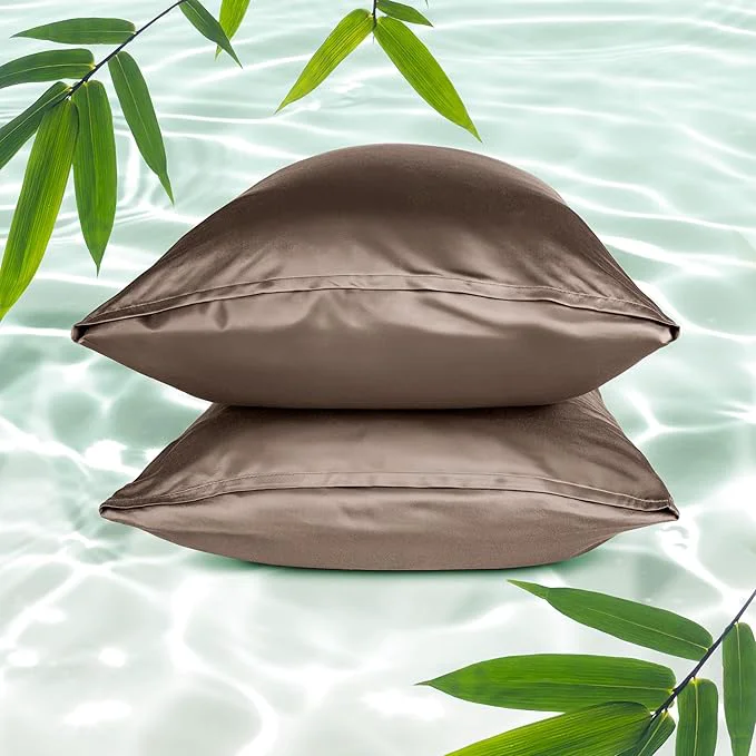 Unique Bare Home Rayon Made from Bamboo Luxury Queen Size Set of 2 Cooling Artisan