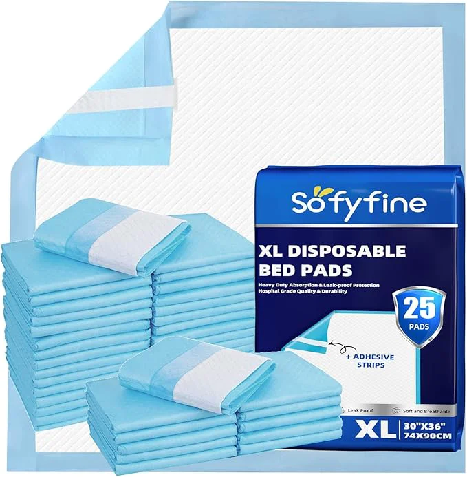Innovative SOFYFINE Bed Pads with Adhesive Strip 30 x36 Thicken Elderly Adults Soft