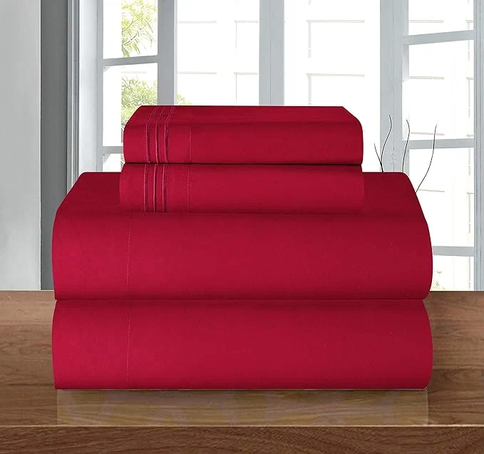Detailed Elegant Comfort Luxury Soft 1500 Premier Egyptian 4-Piece Premium Hotel Quality Functional