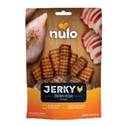 Durable Nulo style Chicken Jerky Strips with Apples 5 oz. Relaxed